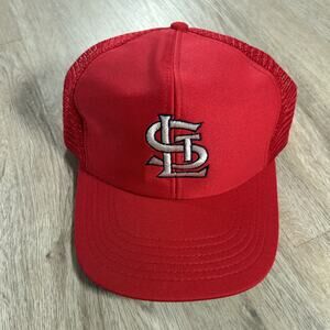 Vintage‎ St. Louis Cardinals Hat Snapback MLB Baseball Universal Red Trucker Cap